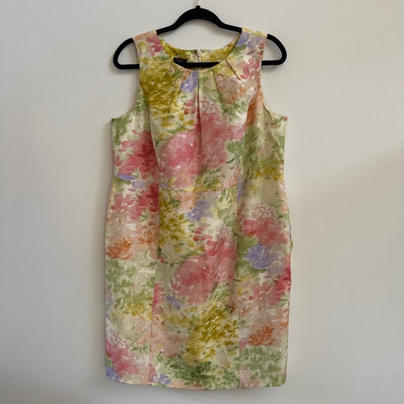 TALBOTS Silk A-Line Floral Petite Dress - Picture 1 of 5
